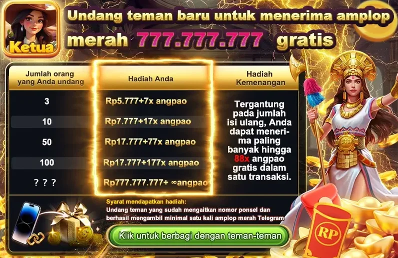 Undang teman baru untuk menerima amplop merah 777.777.777 gratis